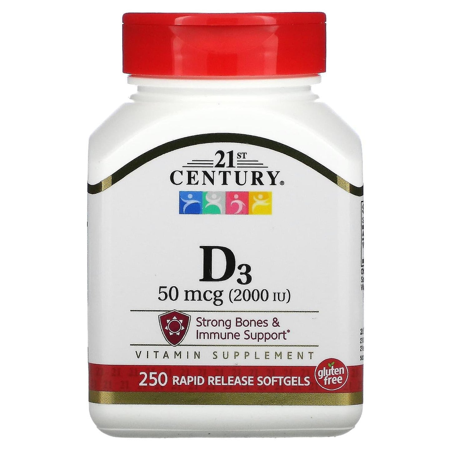 Vitamine D3 2000 UI du 21e siècle - 250 gélules molles