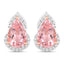 Boucles d'oreilles en or rose 14K avec morganite véritable de 2,37 carats et diamants blancs