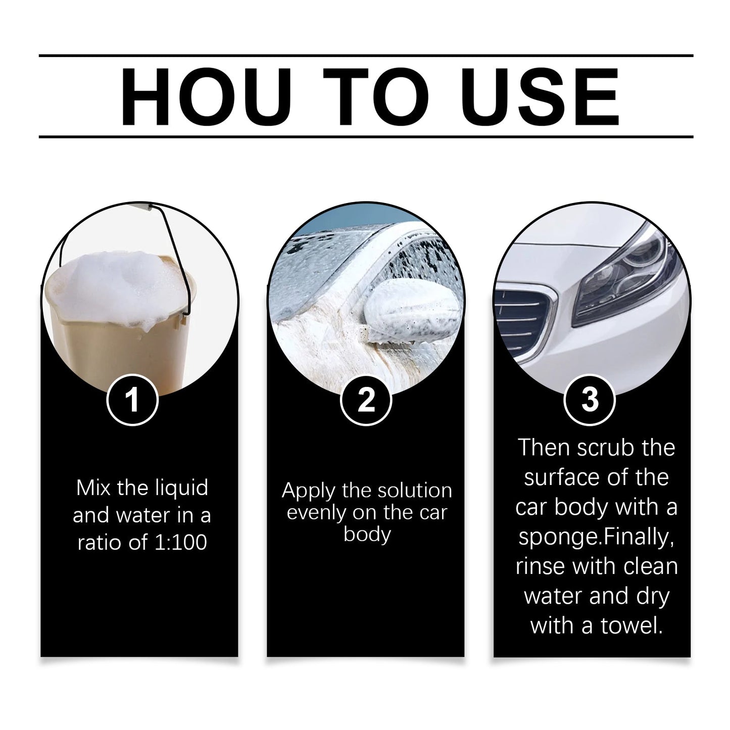 Foam Car Wash Liquid, Car Cleaning Mild Decontamination Foam Dust Refurbished Bright Cleaner - Korvel