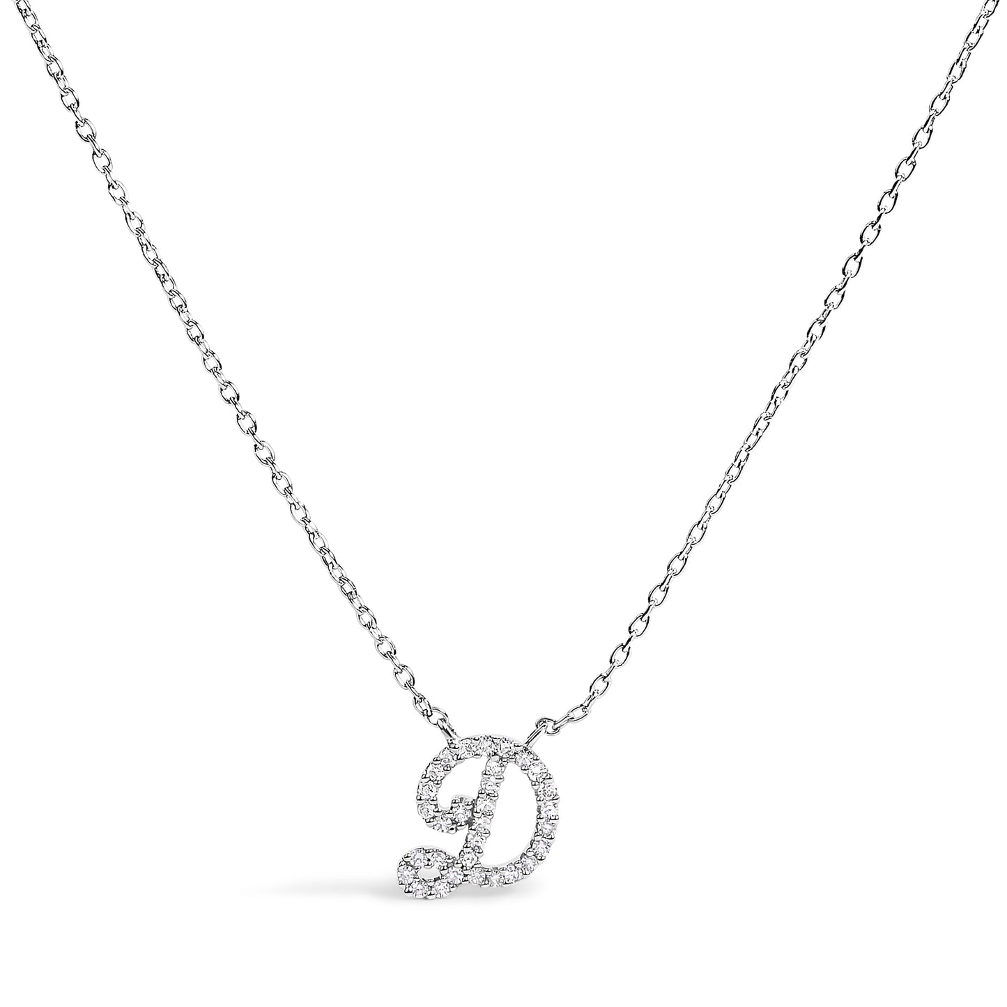 10K White Gold Diamond Accent Initial "A" Pendant Necklace