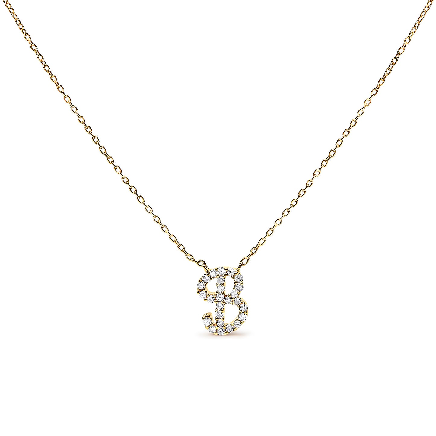10K White Gold Diamond Accent Initial "A" Pendant Necklace