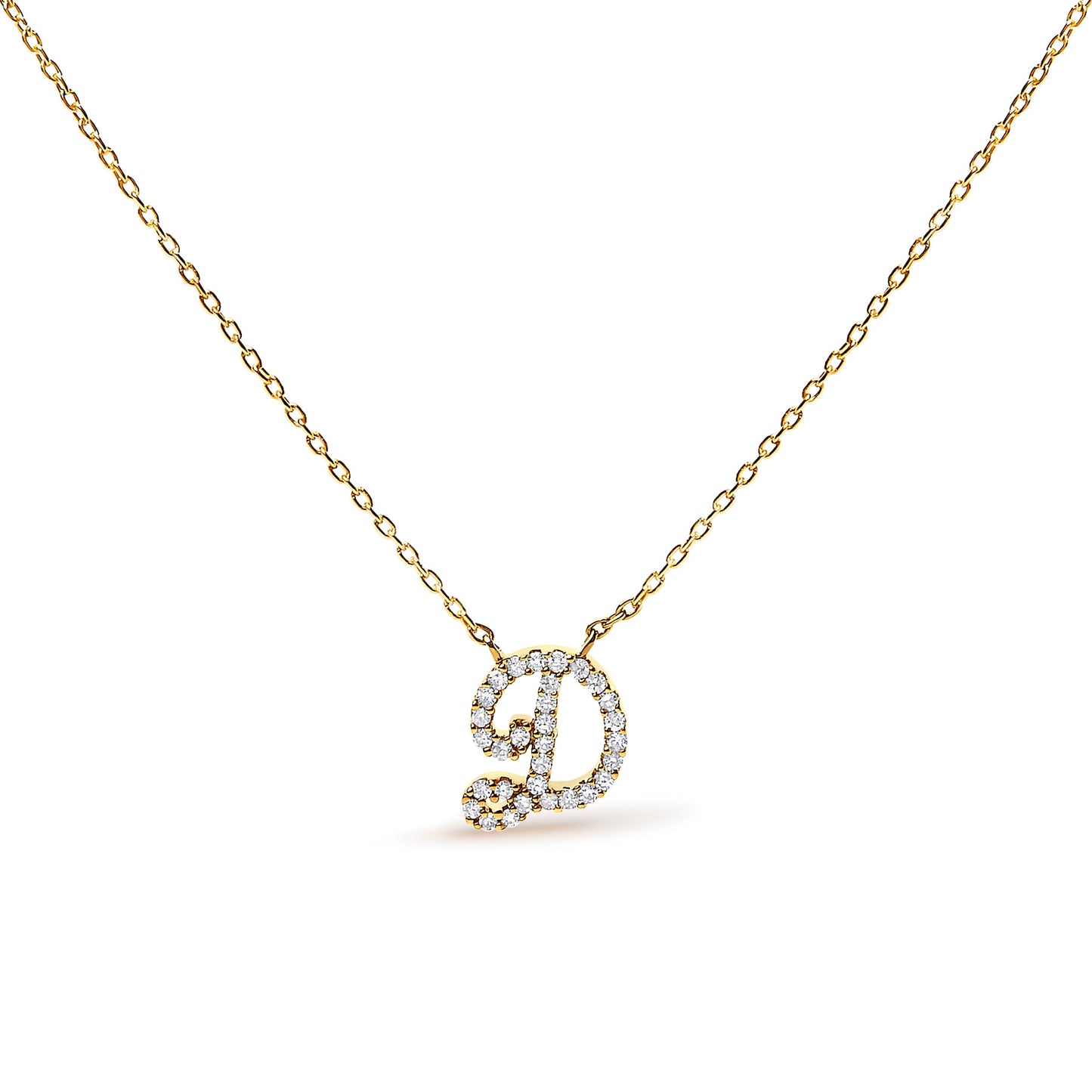 10K White Gold Diamond Accent Initial "A" Pendant Necklace