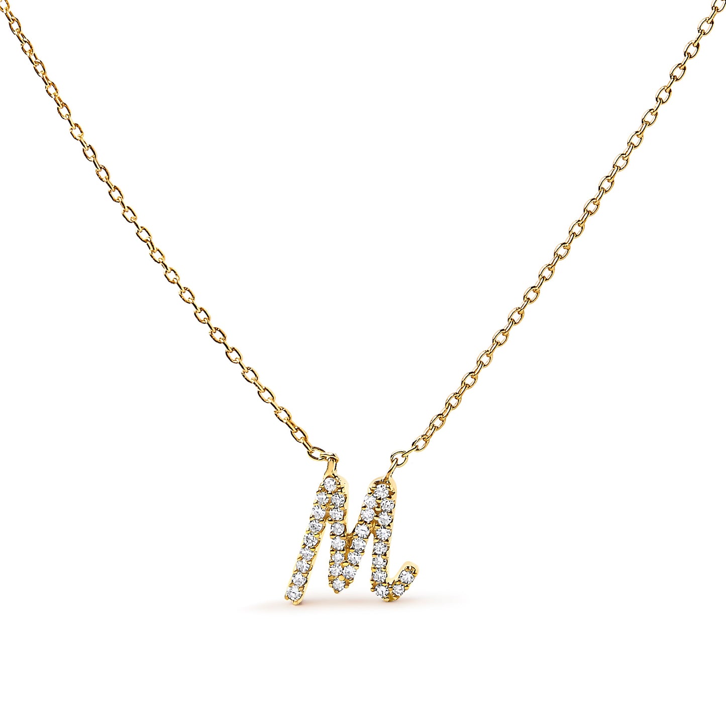 10K White Gold Diamond Accent Initial "A" Pendant Necklace