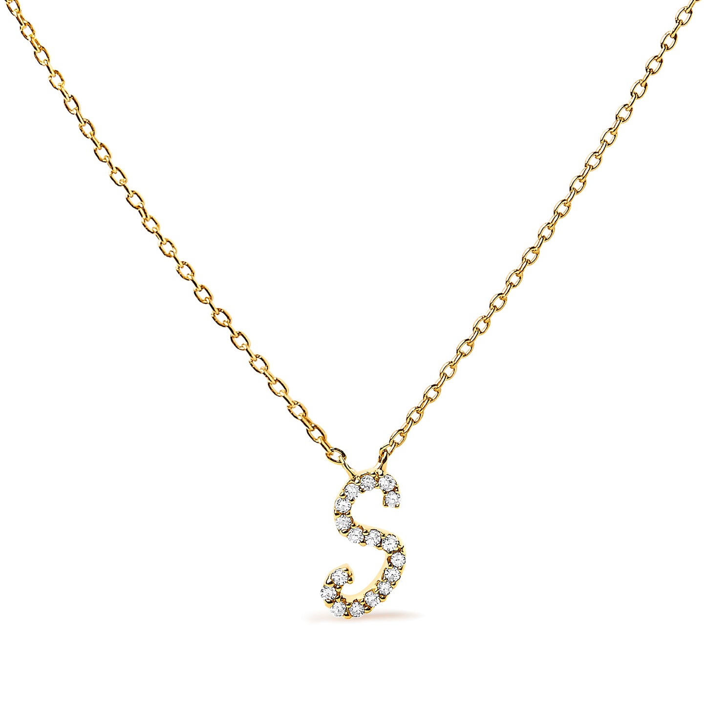 10K White Gold Diamond Accent Initial "A" Pendant Necklace