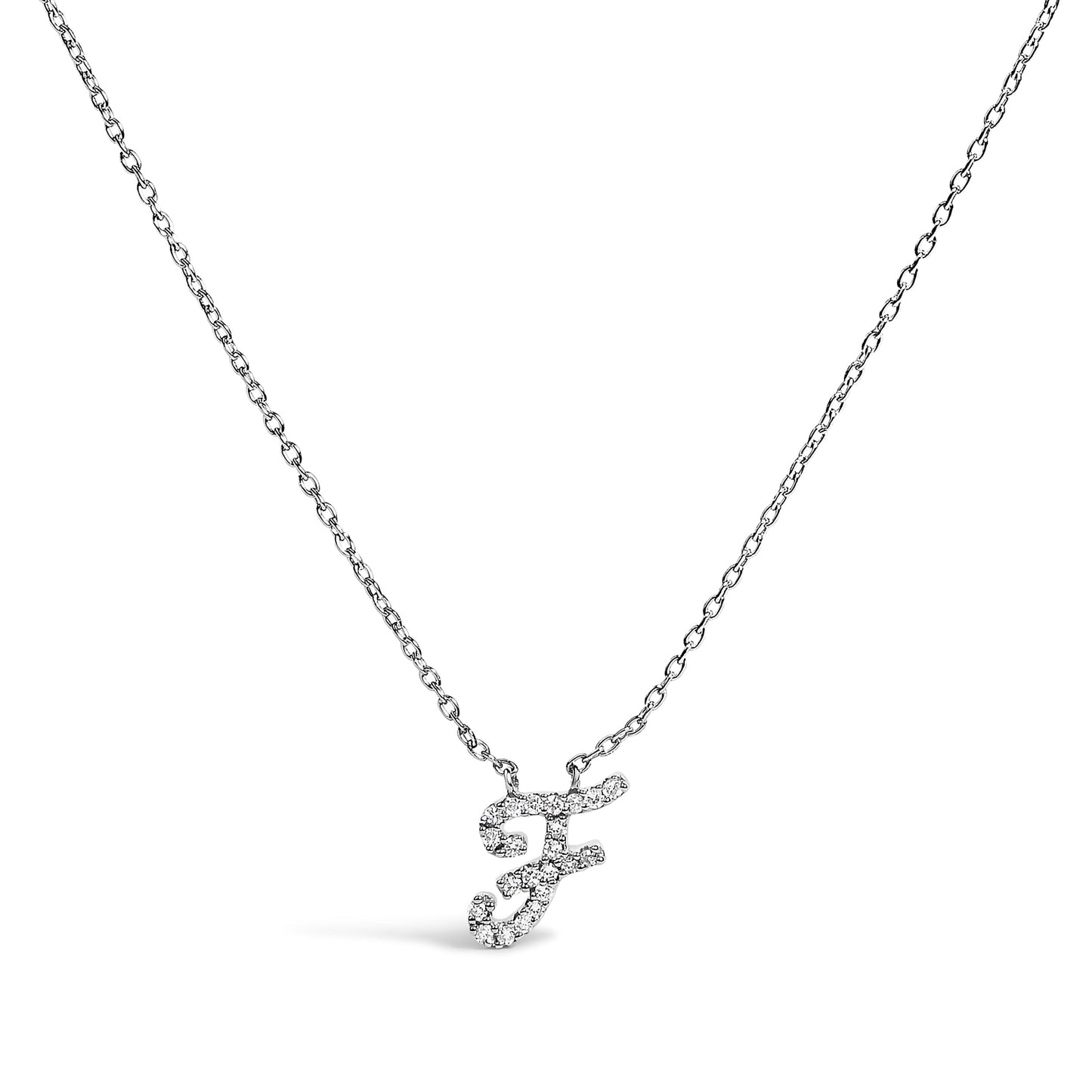 10K White Gold Diamond Accent Initial "A" Pendant Necklace
