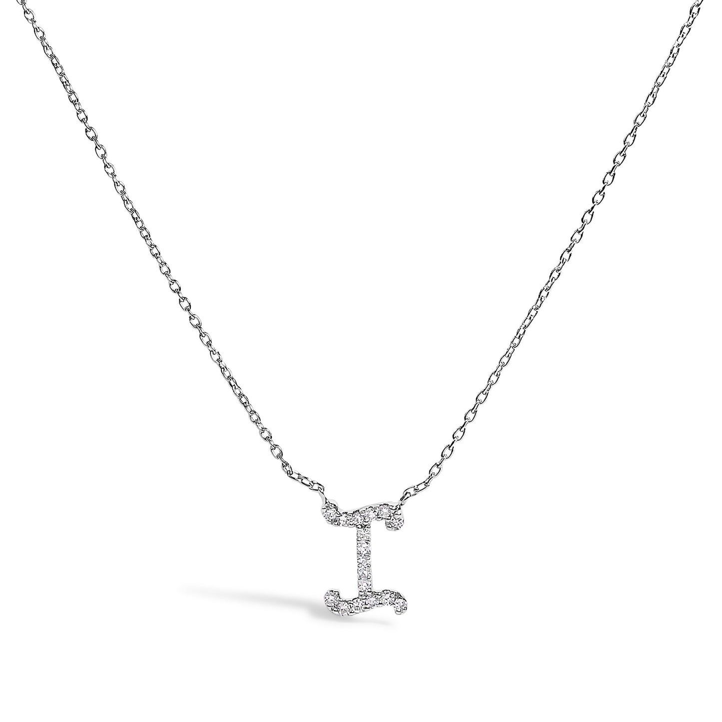 10K White Gold Diamond Accent Initial "A" Pendant Necklace