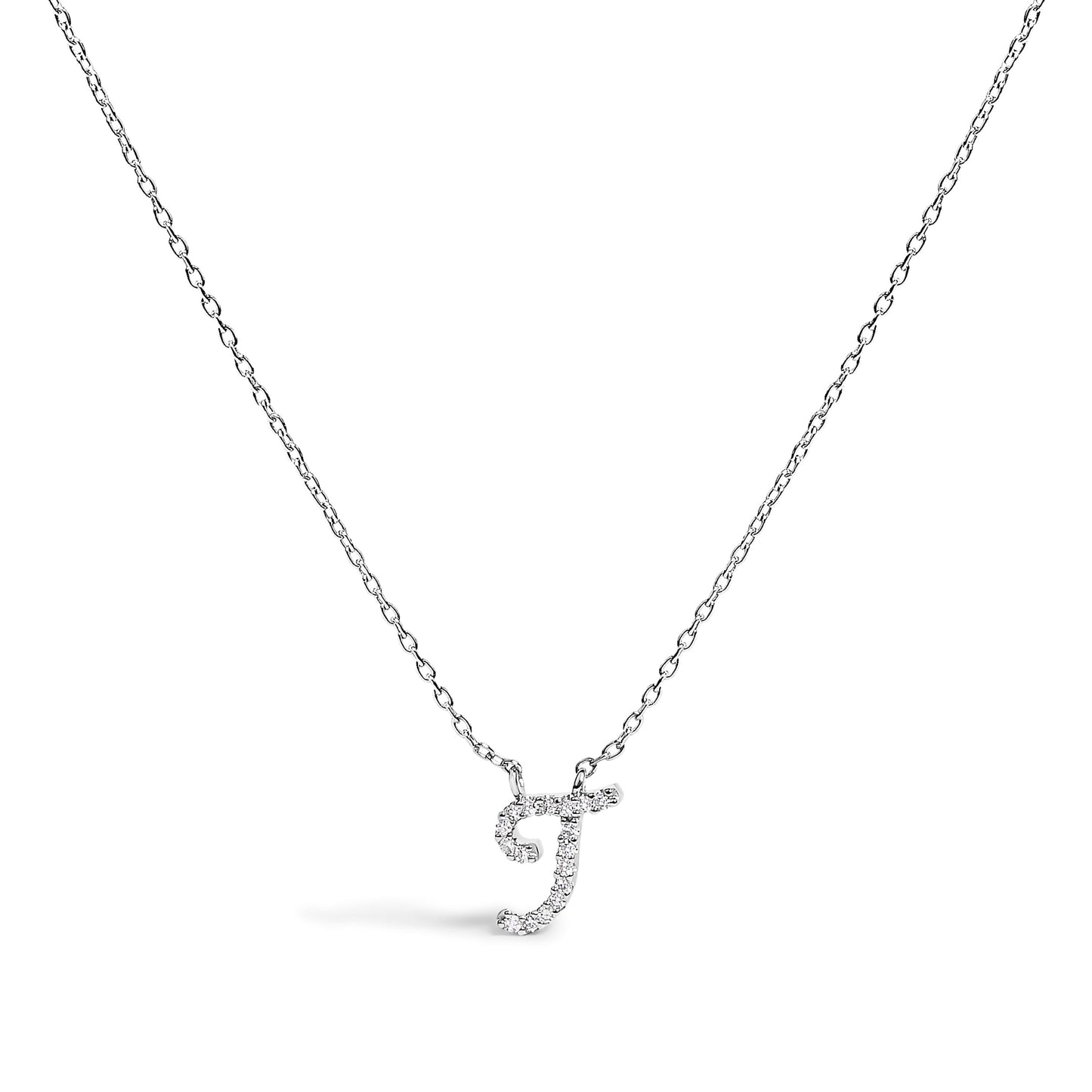 10K White Gold Diamond Accent Initial "A" Pendant Necklace