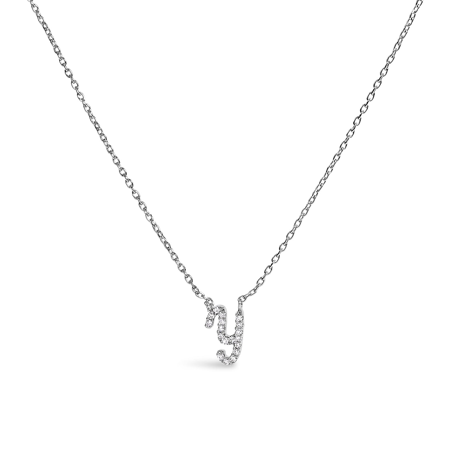 10K White Gold Diamond Accent Initial "A" Pendant Necklace