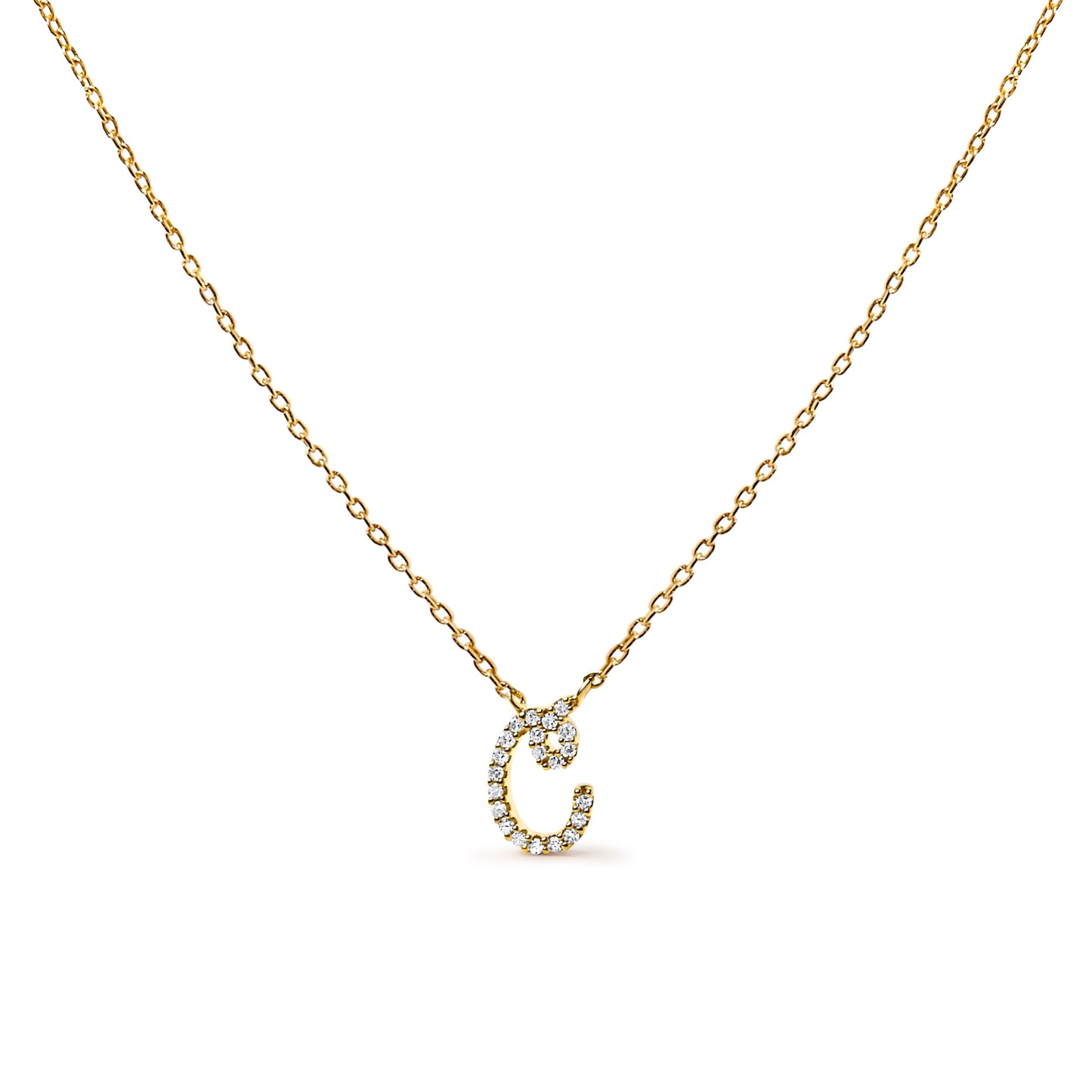 10K White Gold Diamond Accent Initial "A" Pendant Necklace