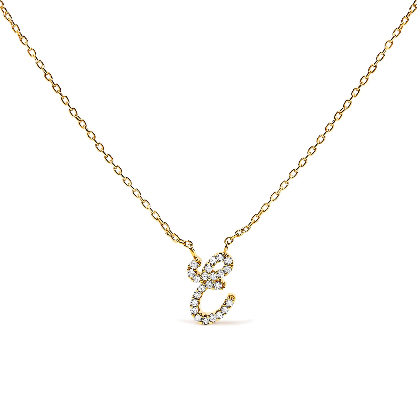 10K White Gold Diamond Accent Initial "A" Pendant Necklace