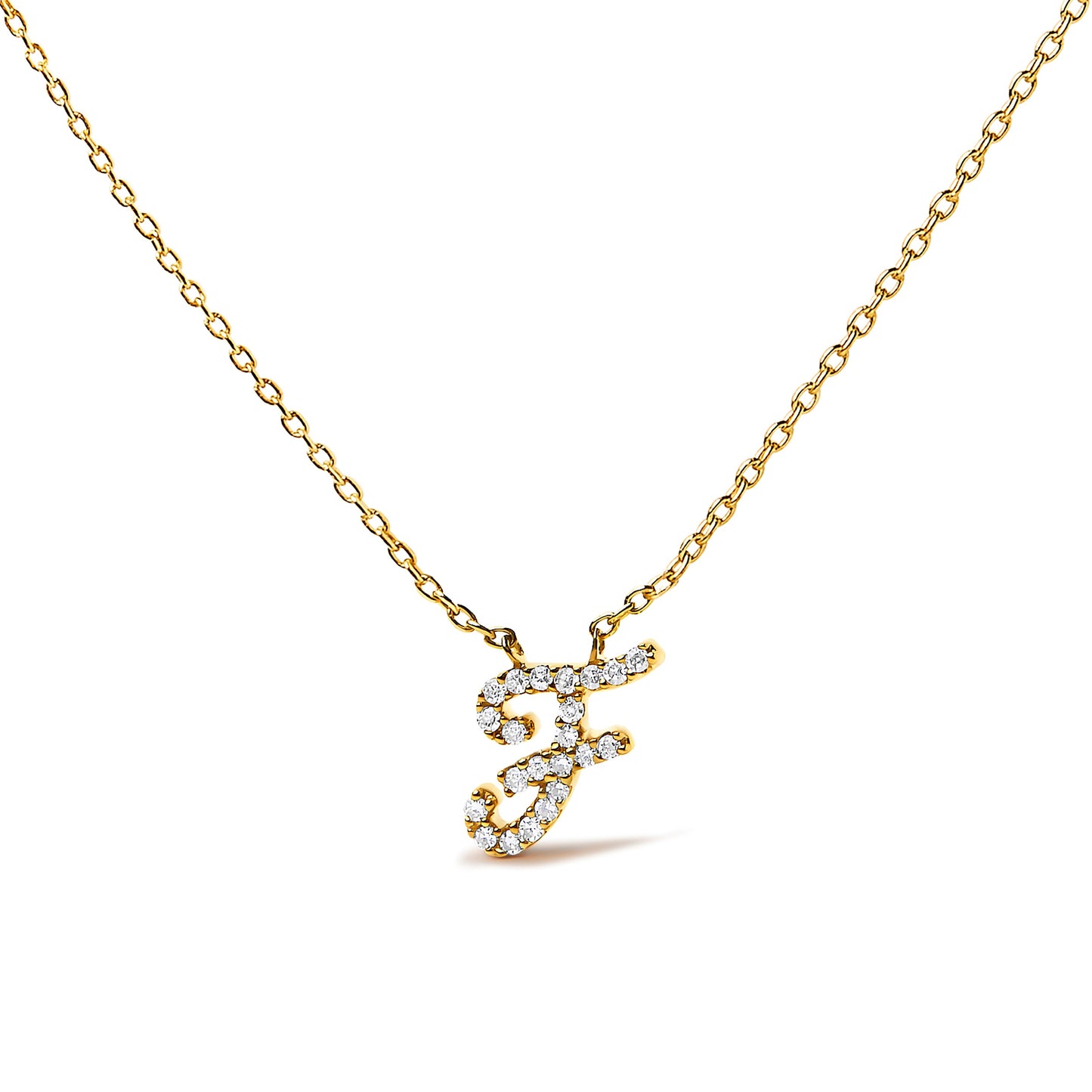 10K White Gold Diamond Accent Initial "A" Pendant Necklace