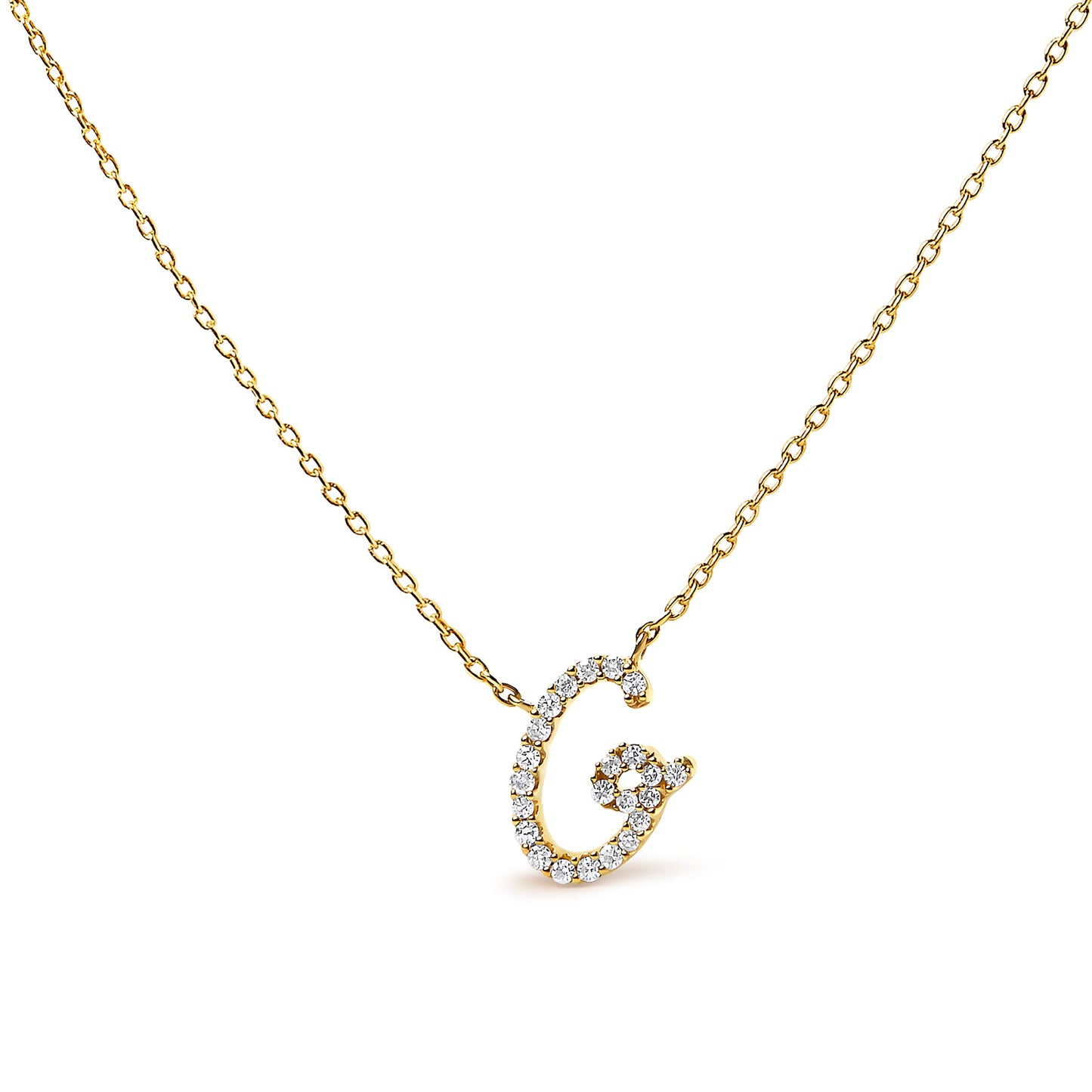10K White Gold Diamond Accent Initial "A" Pendant Necklace