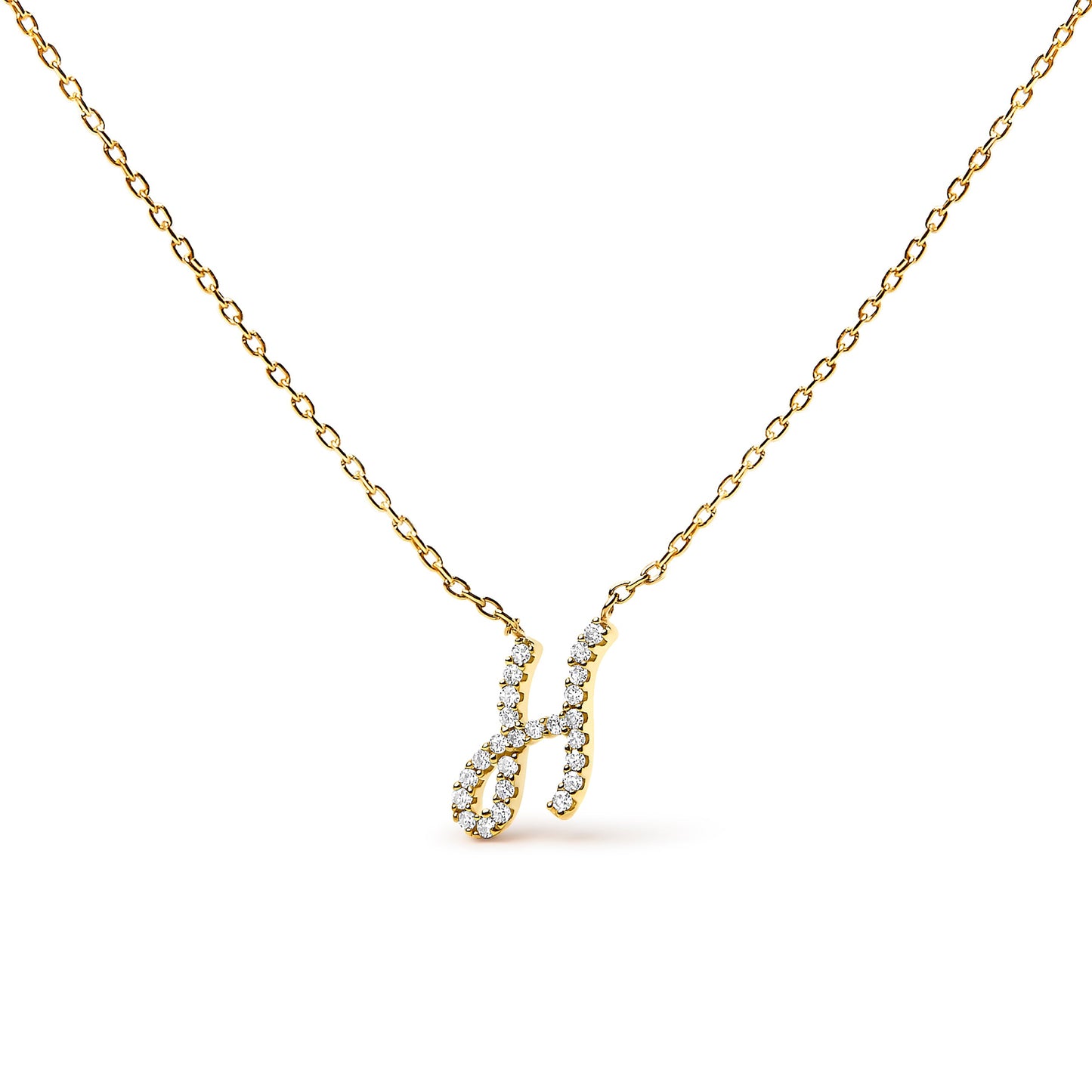 10K White Gold Diamond Accent Initial "A" Pendant Necklace