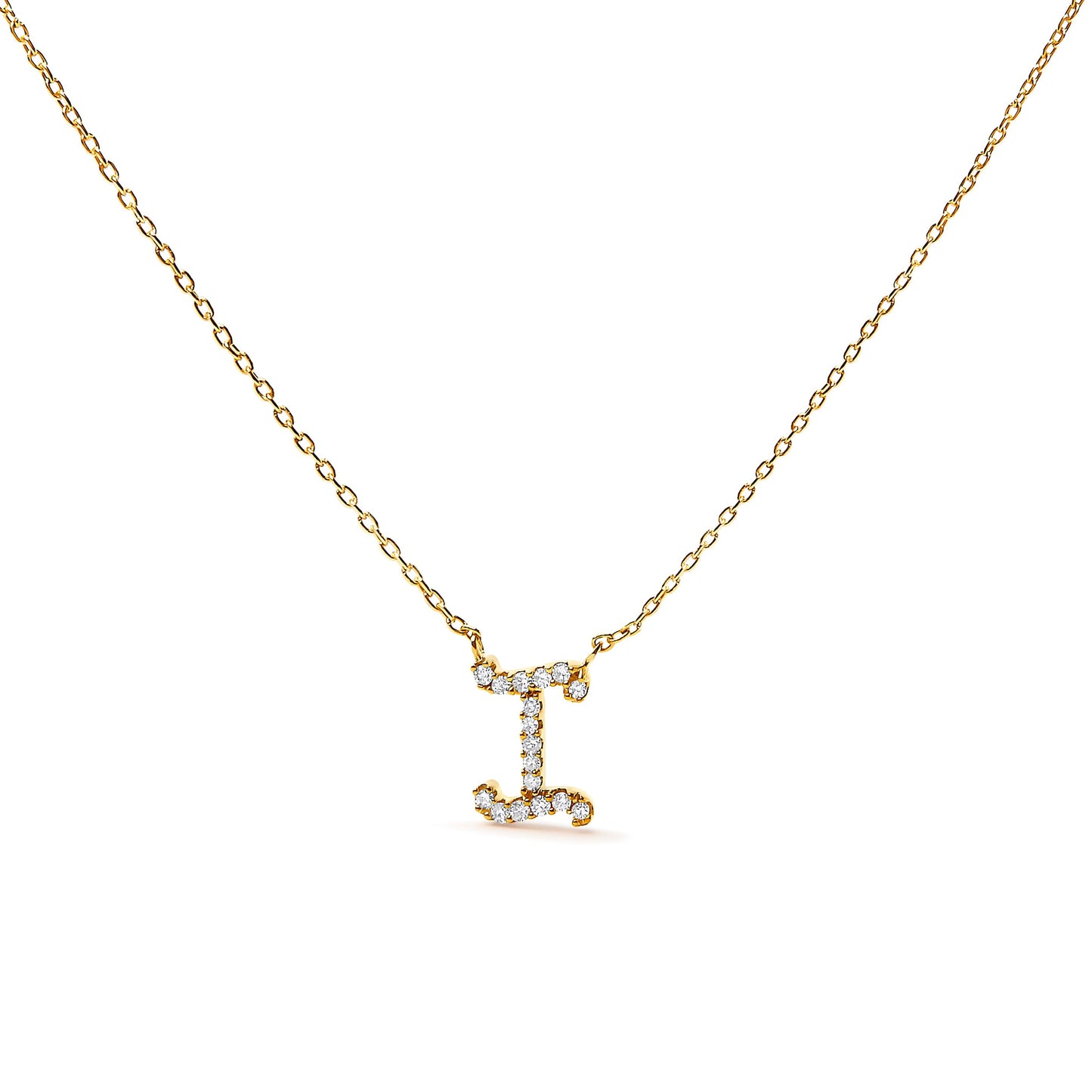 10K White Gold Diamond Accent Initial "A" Pendant Necklace