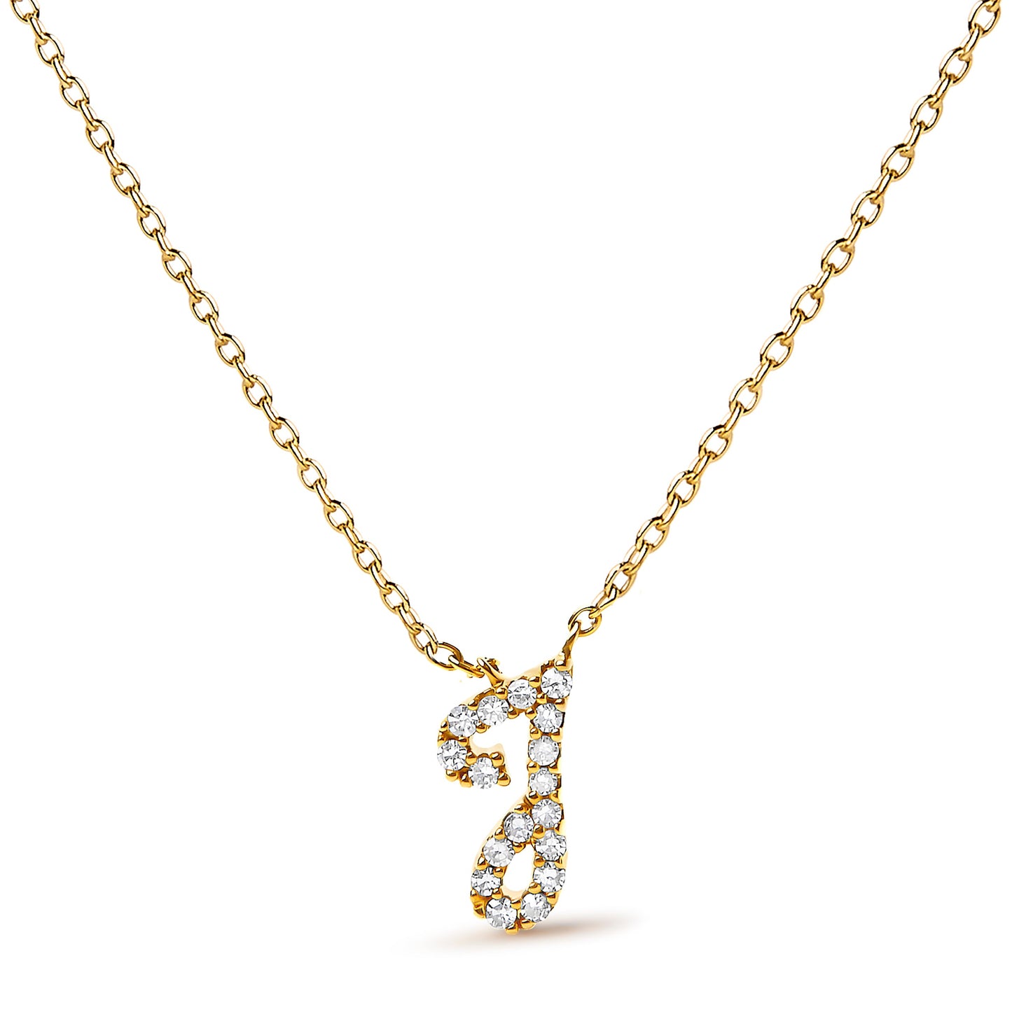 10K White Gold Diamond Accent Initial "A" Pendant Necklace