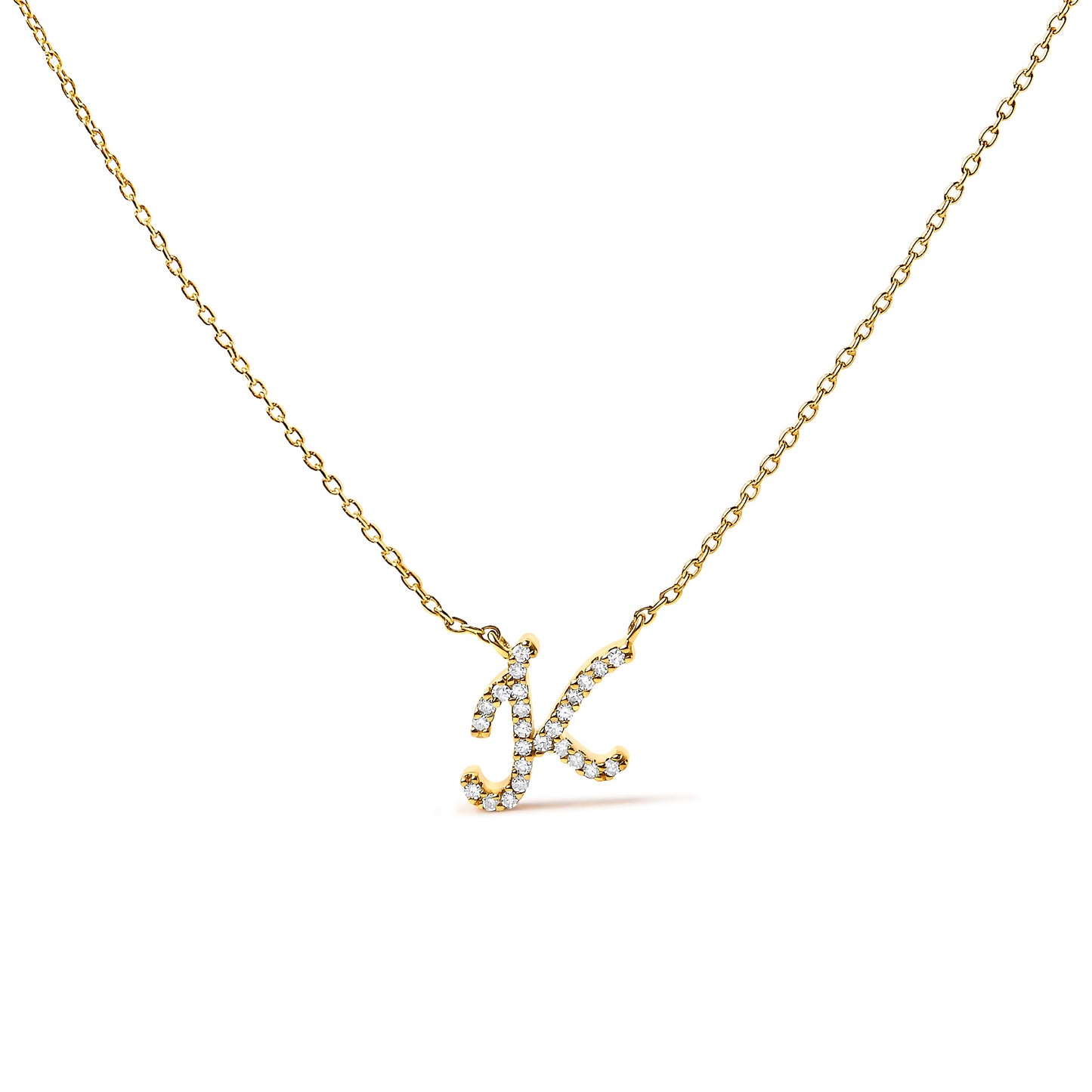 10K White Gold Diamond Accent Initial "A" Pendant Necklace
