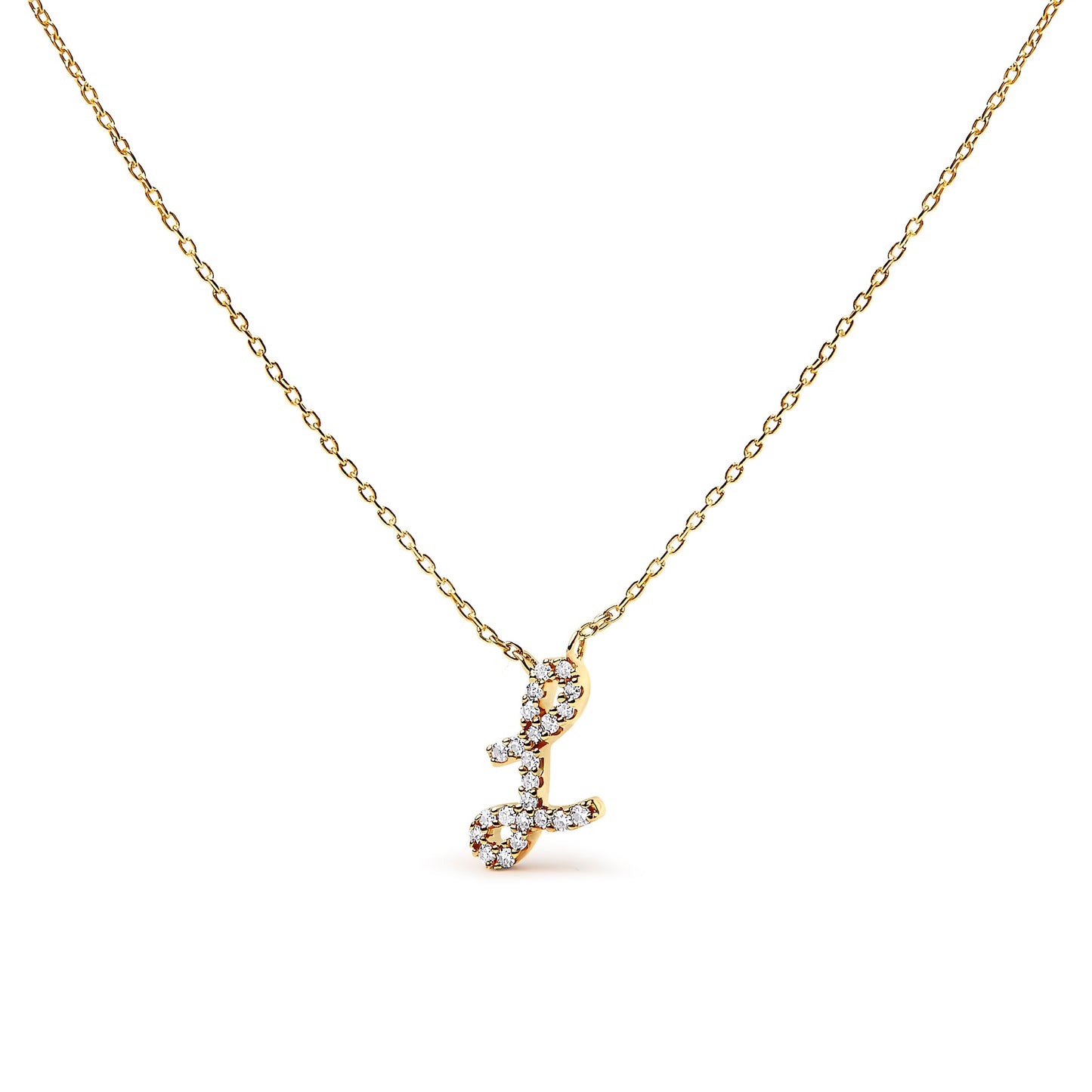10K White Gold Diamond Accent Initial "A" Pendant Necklace
