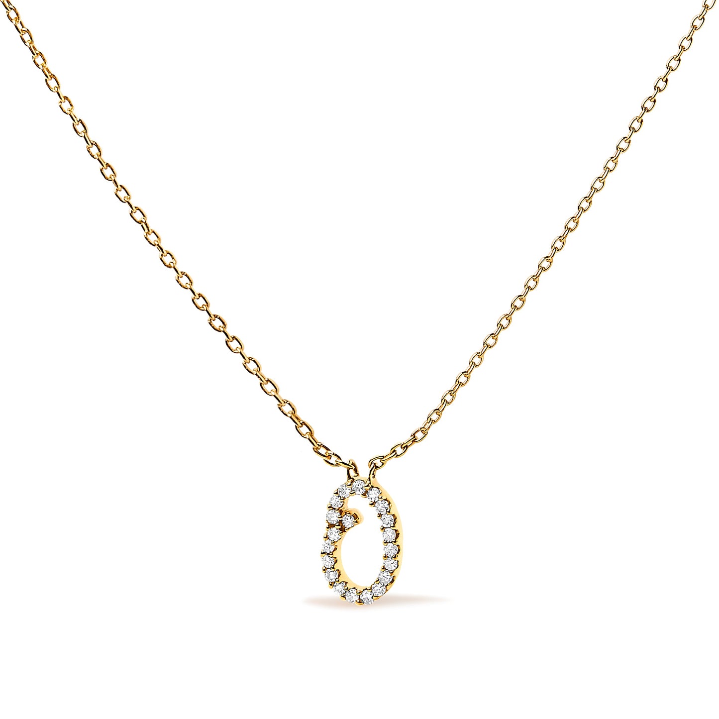 10K White Gold Diamond Accent Initial "A" Pendant Necklace