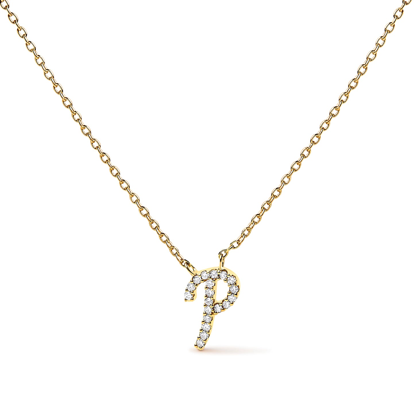 10K White Gold Diamond Accent Initial "A" Pendant Necklace