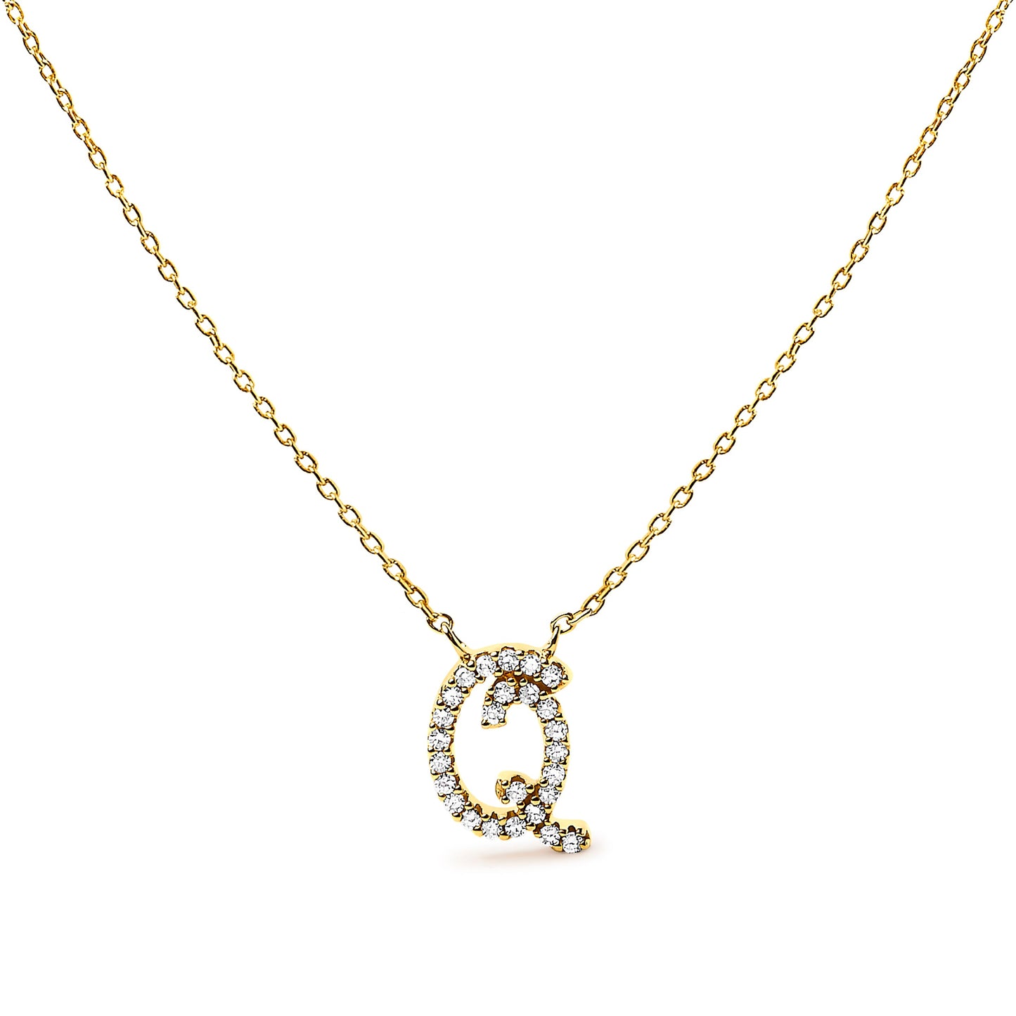 10K White Gold Diamond Accent Initial "A" Pendant Necklace