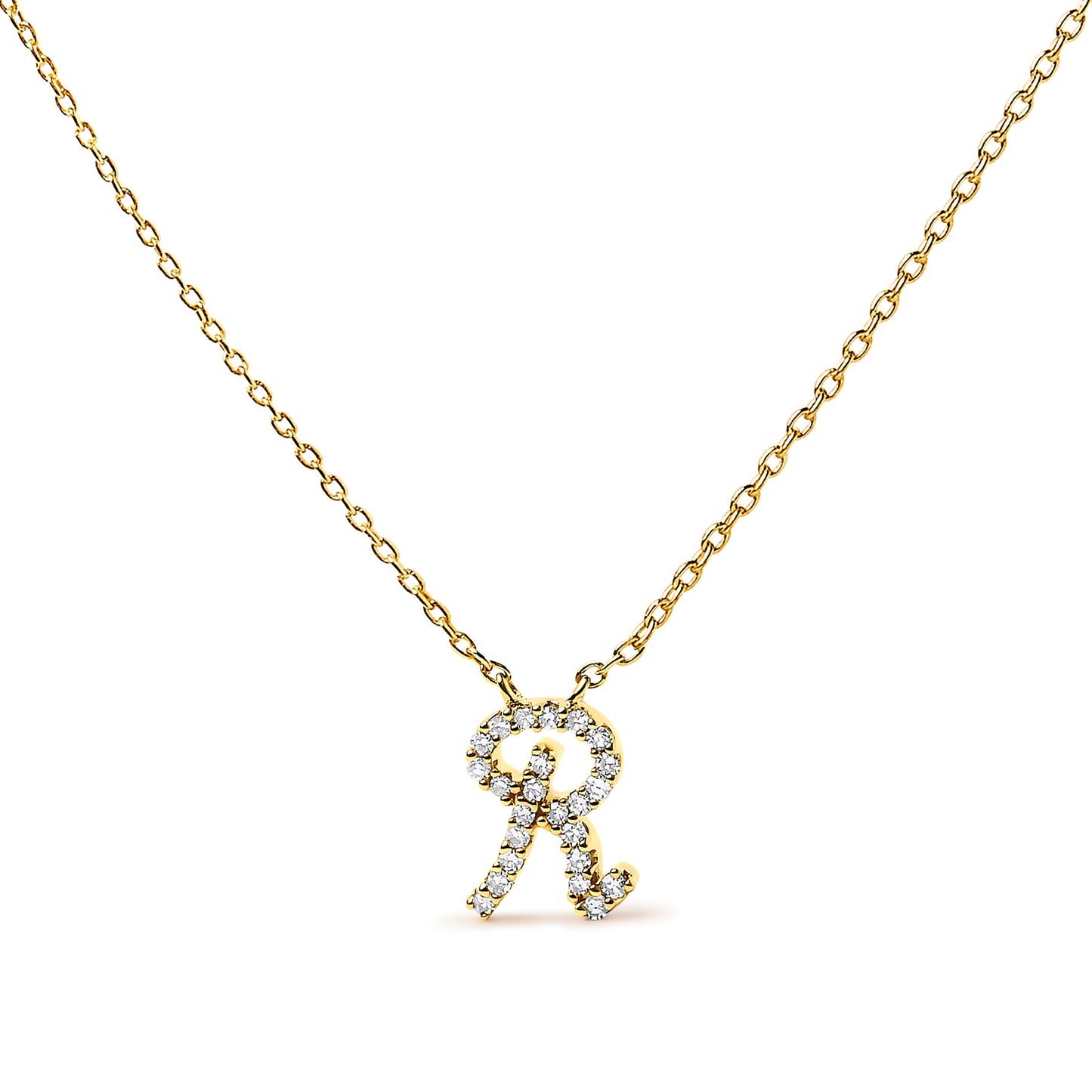 10K White Gold Diamond Accent Initial "A" Pendant Necklace