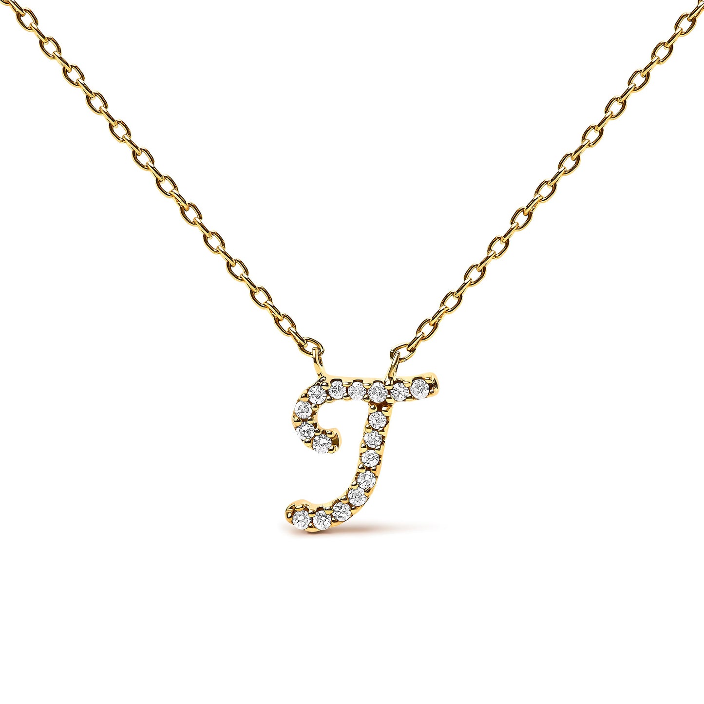 10K White Gold Diamond Accent Initial "A" Pendant Necklace