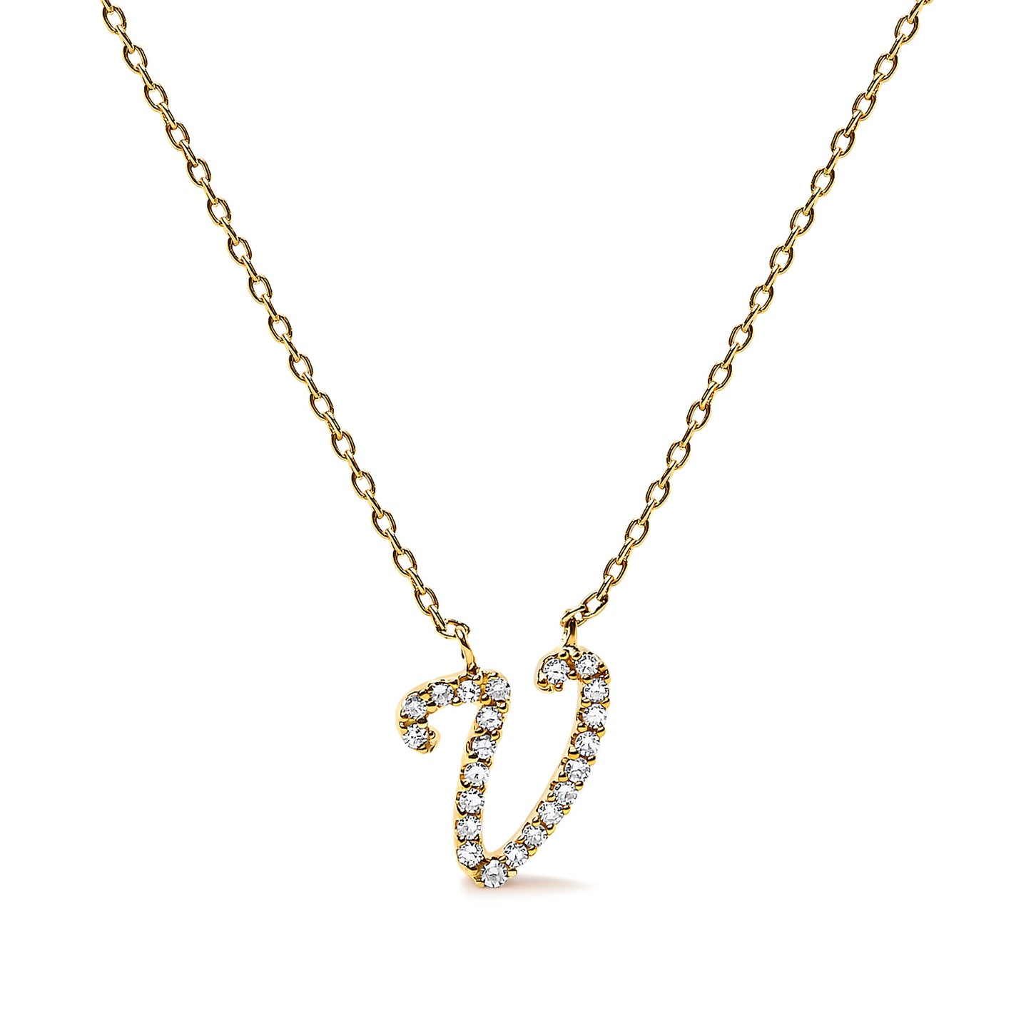 10K White Gold Diamond Accent Initial "A" Pendant Necklace