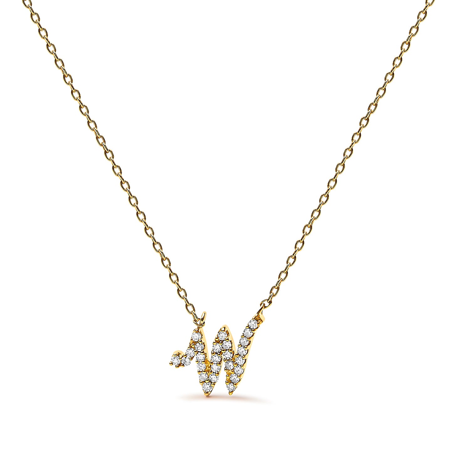 10K White Gold Diamond Accent Initial "A" Pendant Necklace