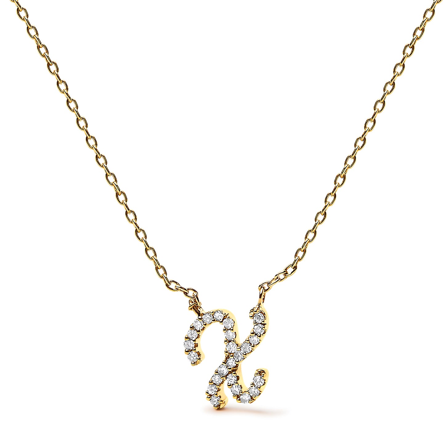 10K White Gold Diamond Accent Initial "A" Pendant Necklace