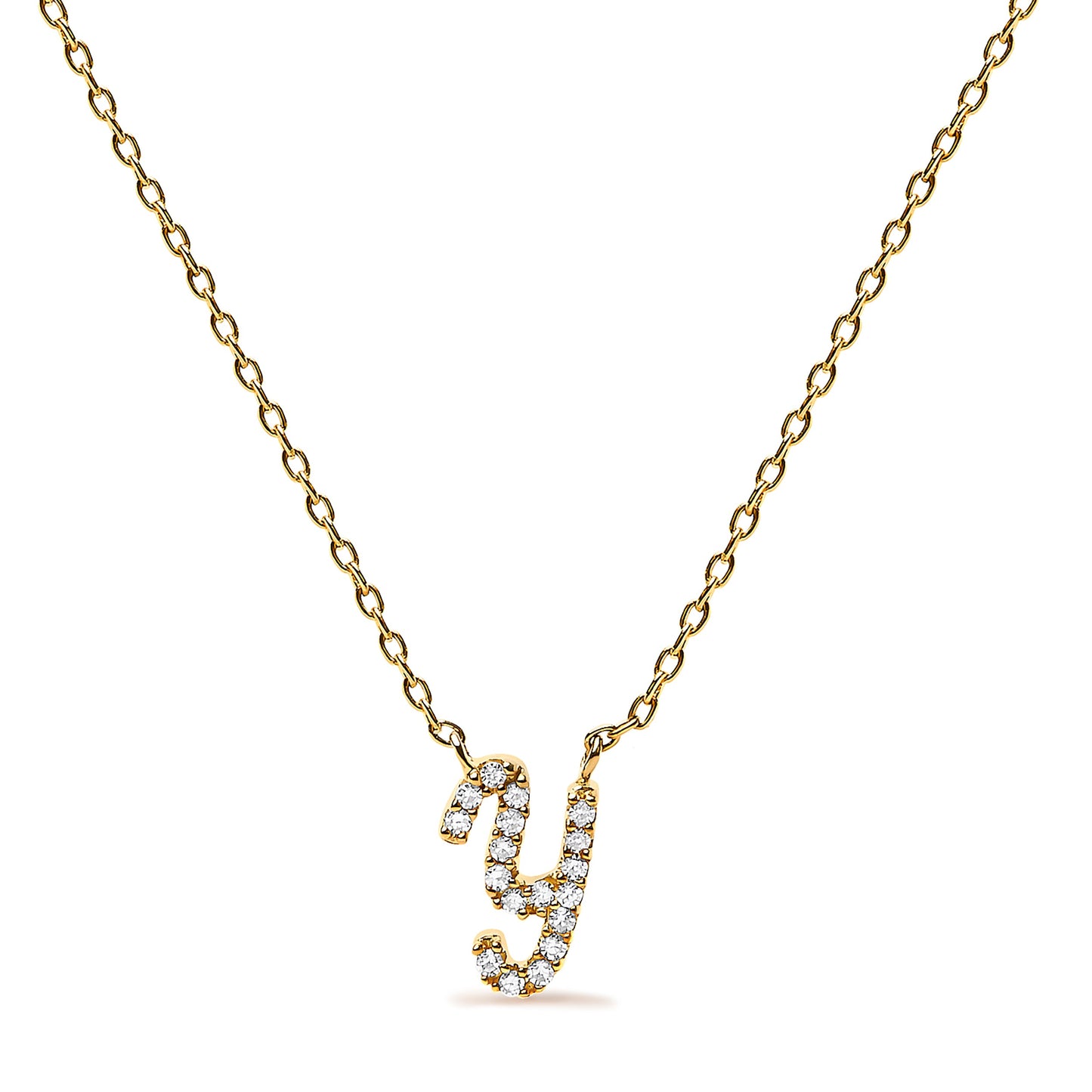10K White Gold Diamond Accent Initial "A" Pendant Necklace