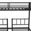 Twin over Twin & Twin Bunk Beds for 3, Twin XL over Twin & Twin Bunk Bed Metal Triple Bunk Bed, Black - Korvel