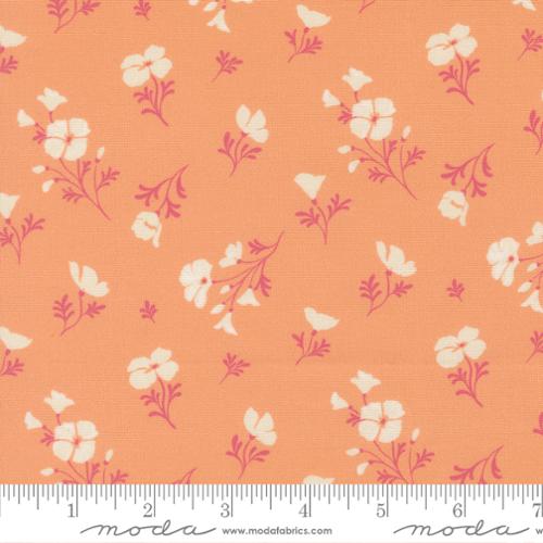 Tela de Flores Astoria Durazno Cannon Beach - 44"/45" por Yarda