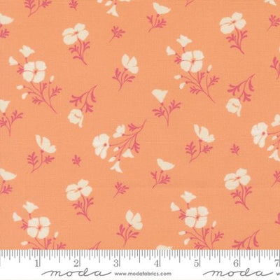 Tela de Flores Astoria Durazno Cannon Beach - 44"/45" por Yarda
