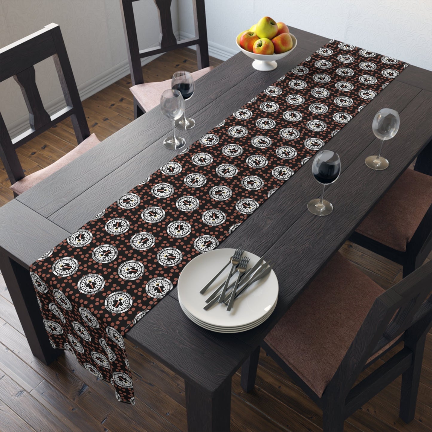 Certified Six Seven Table Runner – Political Parody Medallion Decor