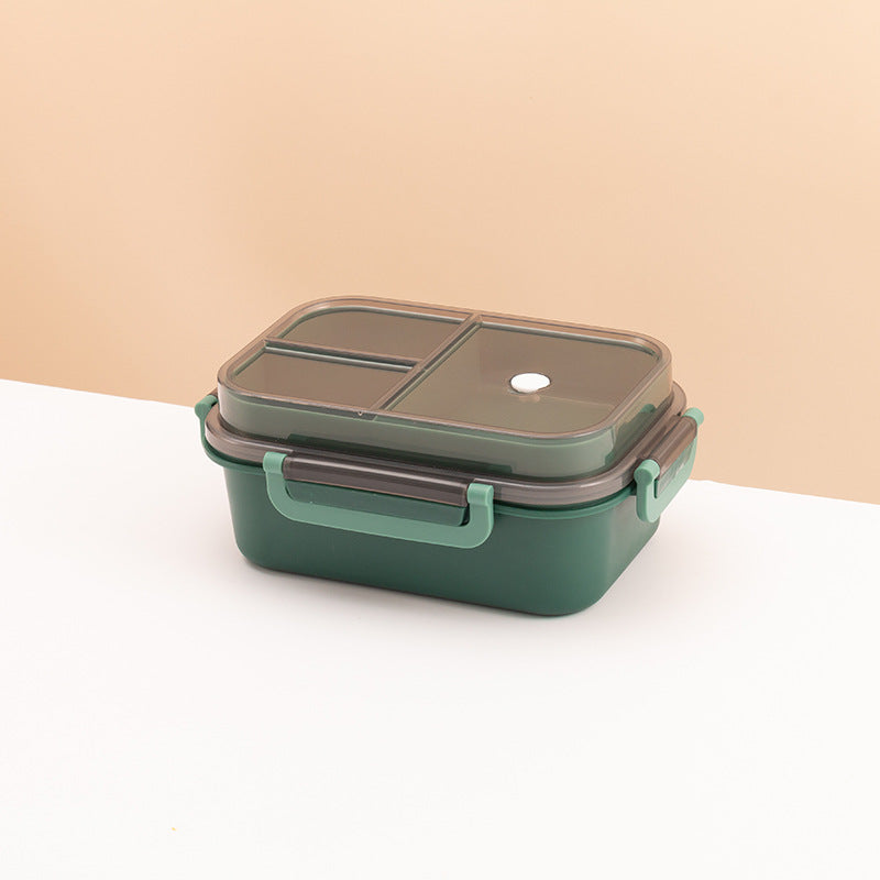 Caja de Almuerzo Microondas Clásica de Doble Capa con Utensilios