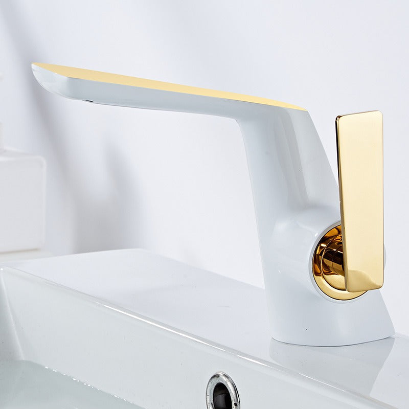 All copper bathroom hot and cold faucets creative washbasin under the sink - Korvel