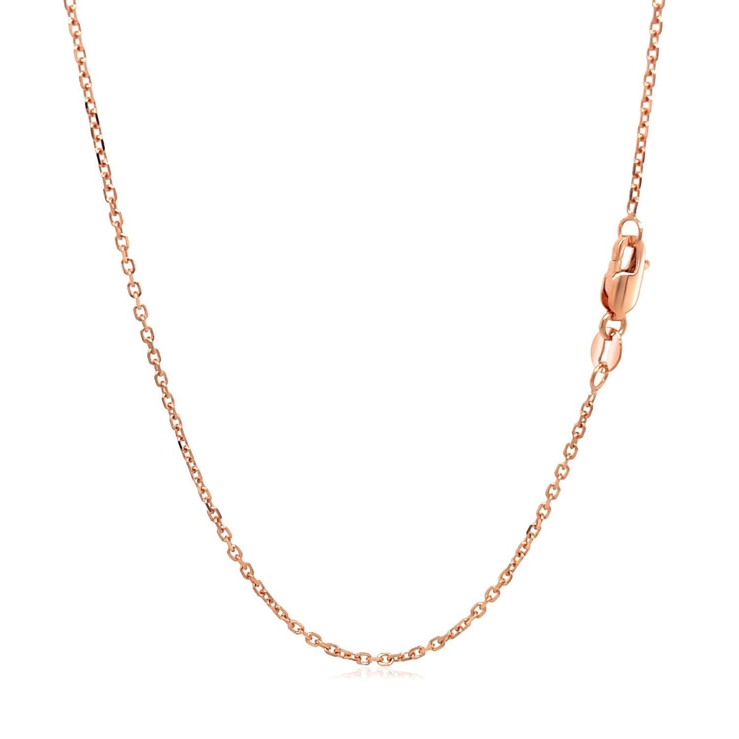 Chaîne en or rose 14 carats avec maillons en câble taillés en diamant - 1,3 mm