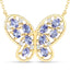 1.86 Carat Genuine Tanzanite & White Zircon Necklace in Sterling Silver