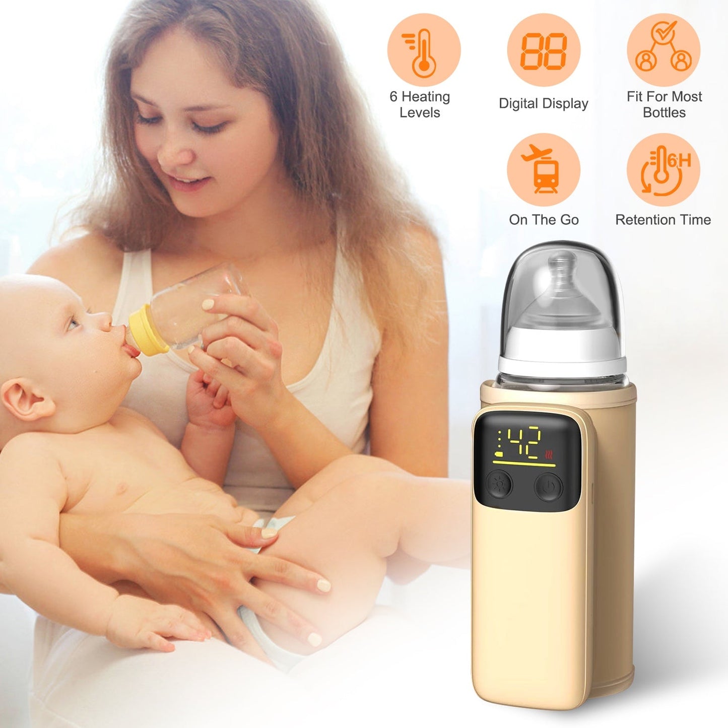 Portable Baby Bottle Warmer with Night Light