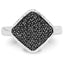 0.24 Carat Genuine Black Diamond Sterling Silver Engagement Ring