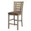 Set of 2 Dining Counter Height Chairs Modern Farmhouse Rustic Look Distressed Design Ladderback Solid Wood - Korvel