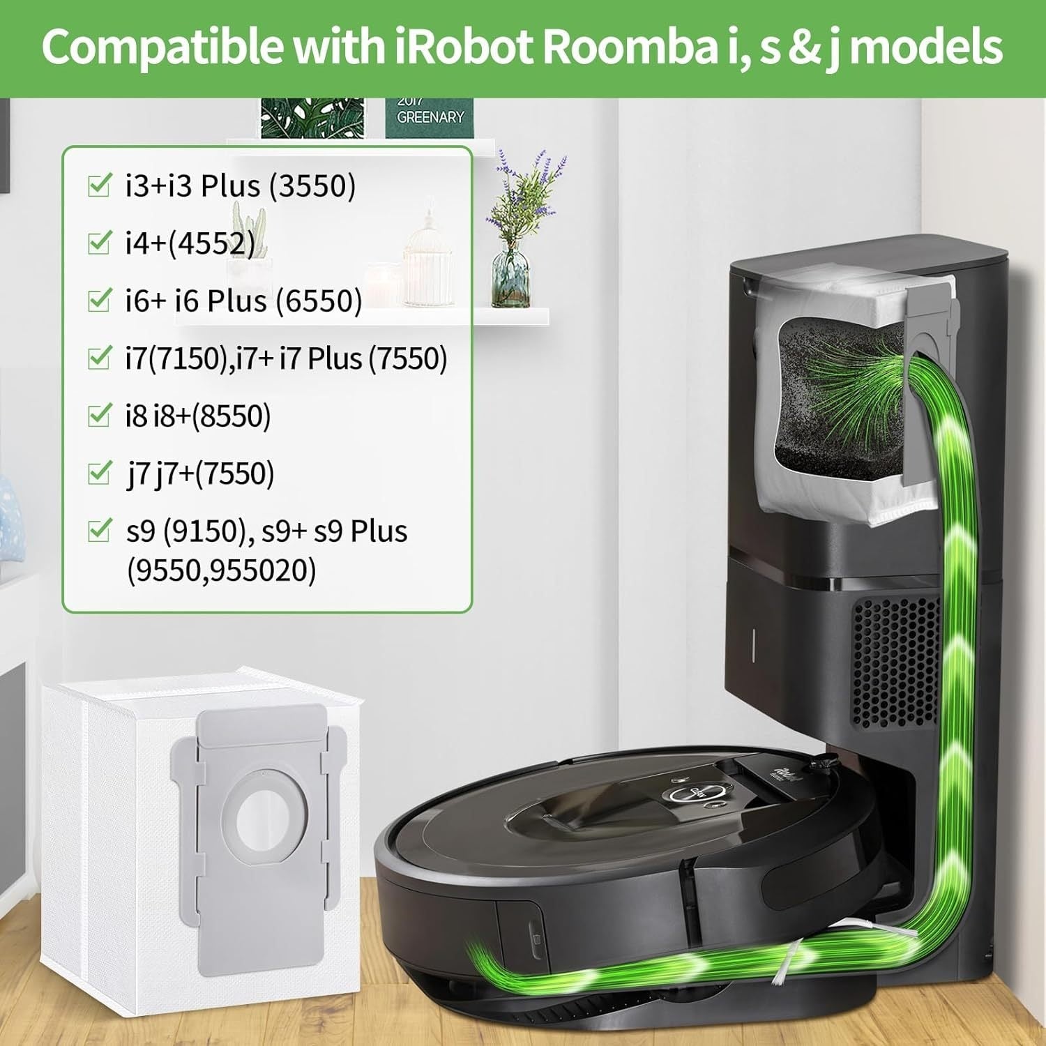 Compatible with iRobot Robert dust bag sweeping robot accessories i7+i3/E5/E6/S9/J7 dust bags - Korvel