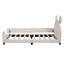 Twin Size Upholstered Daybed with Carton Ears Shaped Headboard White - Korvel