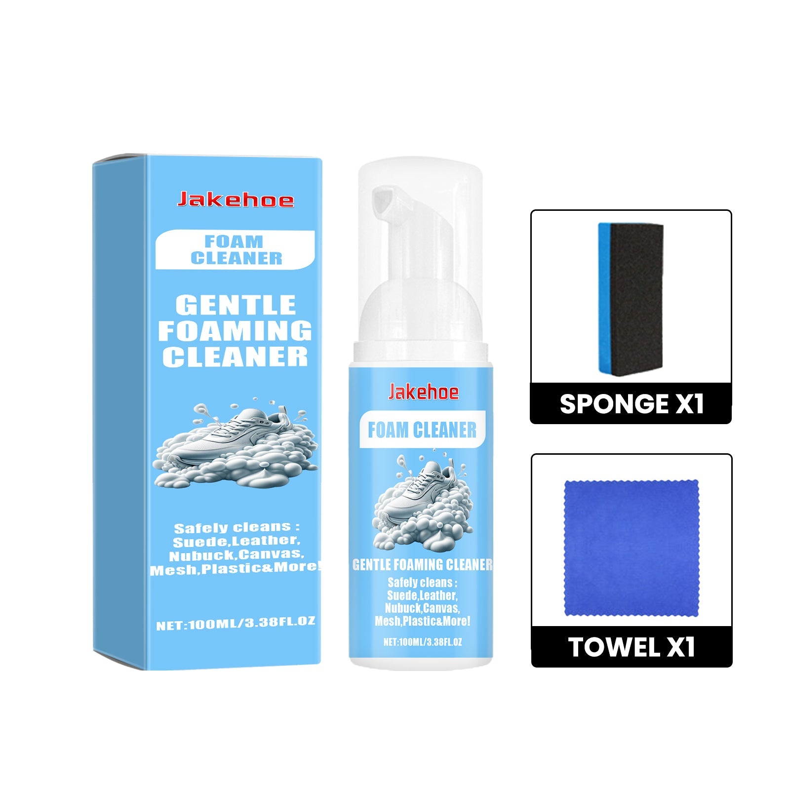Foam Sneaker Cleaner, Small White Shoes Clean Stains Yellow Oxidation Portable No-Wash Cleaning - Korvel