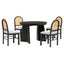 TREXM 5-Piece Retro Dining Set with Expandable Table & Chairs