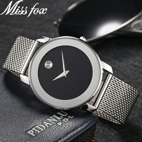 Clearance MISSFOX  2446 Unique Design Minimalist Watch Men Novel Stylish Male Watches Fashion Sports Quartz Wrist Watch For Men Women - Korvel