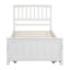 Twin size Platform Bed with Trundle White - Korvel