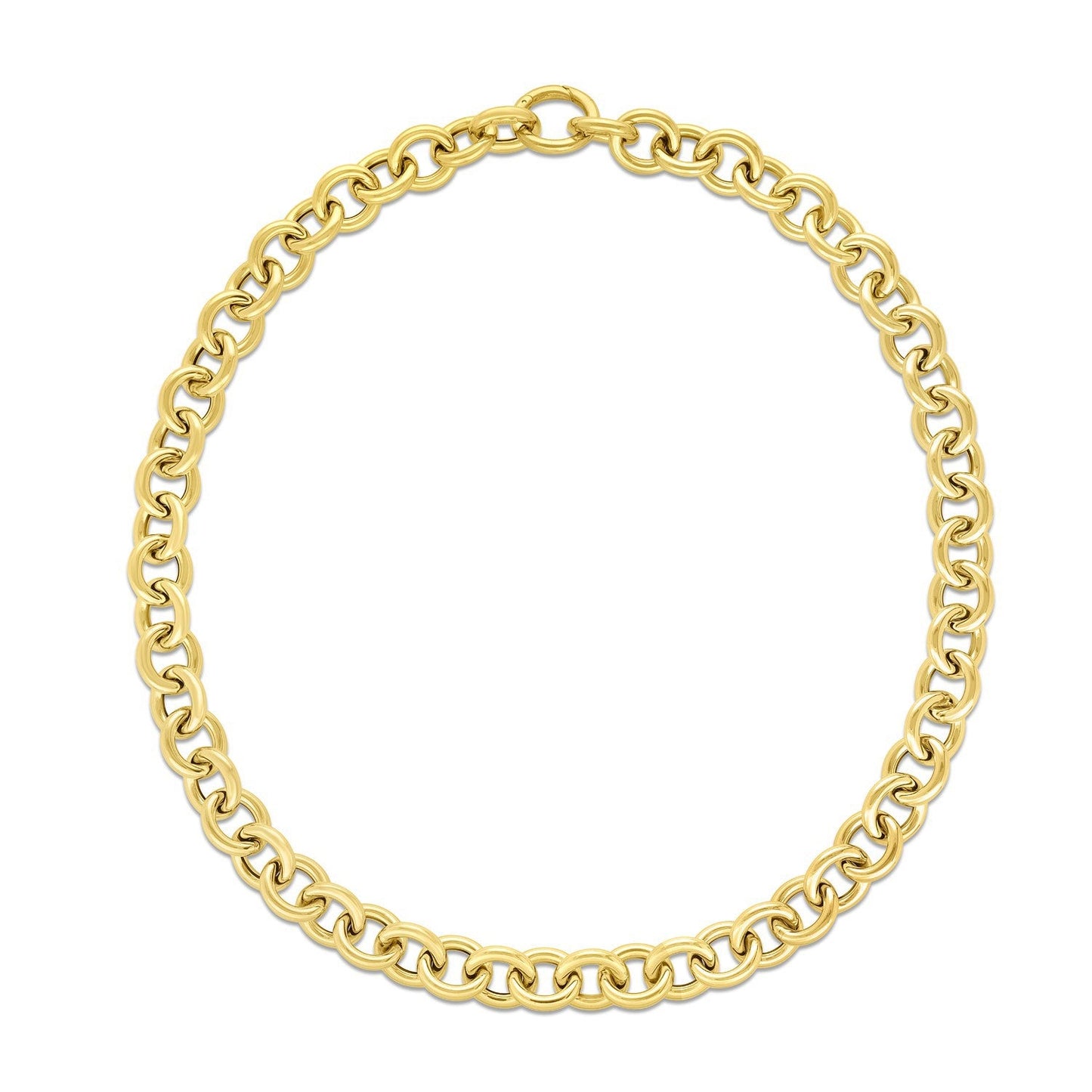 Collier en chaîne à maillons ronds en or jaune 14 carats