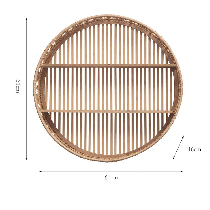 Weaving layer shelf storage rack background wall storage display shelf Bohemian style storage rack - Korvel