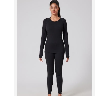 Conjunto de Ropa Interior Térmica Forrada de Forro Polar para Mujeres